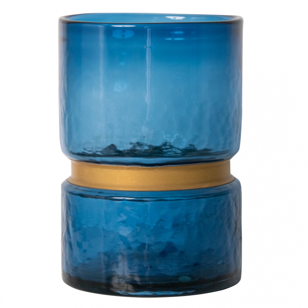 Vaso blu e ottone