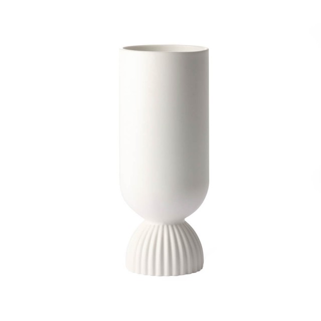Vaso bianco in ceramica con base